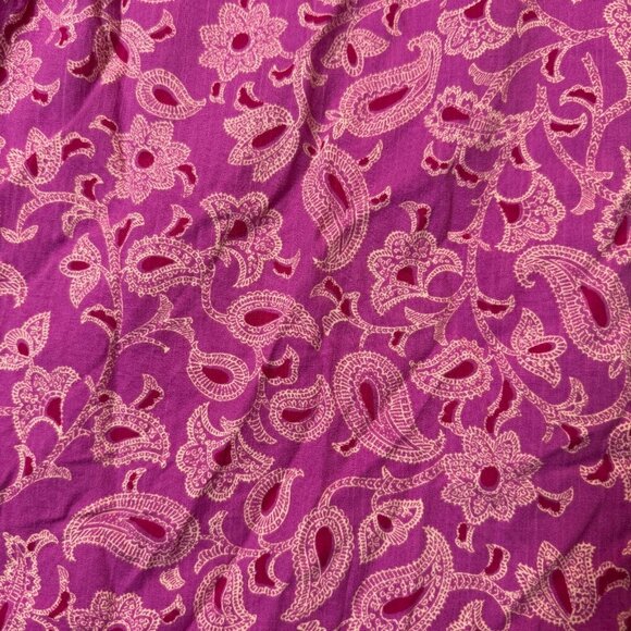 Knox Rose Pants Womens Large Pink Magenta Floral Relaxed Fit Wide Leg Pull On - Picture 2 of 7